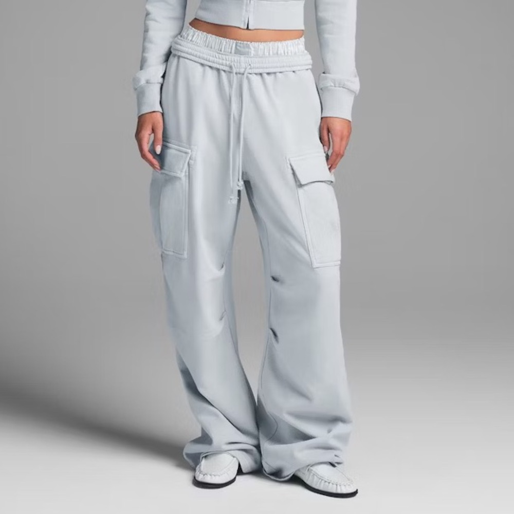 SKIMS Boyfriend Fleece Cargo Pants ZEN BLUE